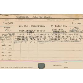 COMERFORD, John Maitland (Course Not Identified)