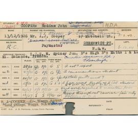 COOPER, Roddam John (Hawkesbury Diploma of Agriculture (HDA))