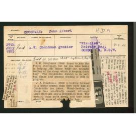 COUCHMAN, John Albert (Hawkesbury Diploma of Agriculture (HDA))