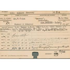 COX, Robert Kearney (Hawkesbury Diploma of Agriculture (HDA))