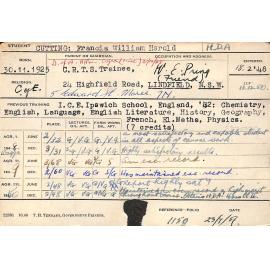 CUTTING, Francis William Harold (Hawkesbury Diploma of Agriculture (HDA))