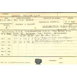 DAWSON, William Allan (Course Not Identified)