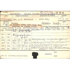 DOSSETOR, Donald Vinson (Hawkesbury Diploma of Agriculture (HDA))