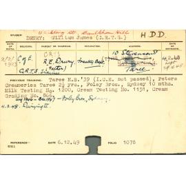 DRURY, William James (Hawkesbury Diploma in Dairy (HDD))