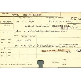 EDYE, Robert McLean (Course Not Identified)