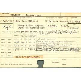 ELLIOTT, Trevor John (Course Not Identified)