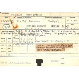 FARQUHAR, Mure Francis (Hawkesbury Diploma of Agriculture (HDA))