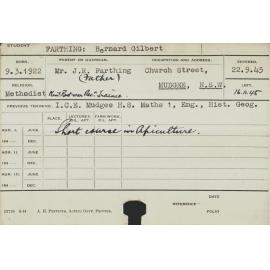 FARTHING, Bernard Gilbert (Short Course - Apiculture)