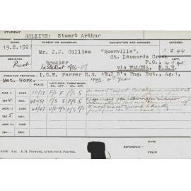 GILLIES, Stuart Arthur (Course Not Identified)