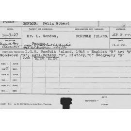 GONDON, Felix Robert (Course Not Identified)