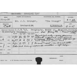 GRANGER, Kennyth Ian (Course Not Identified)