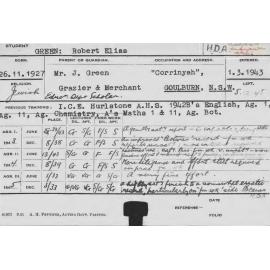 GREEN, Robert Elias (Hawkesbury Diploma of Agriculture (HDA))