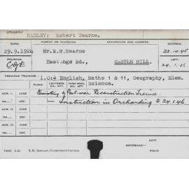 HADLEY, Robert Wearne (Instruction in Orcharding)