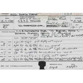 HALL, Harris Pierce (Hawkesbury Diploma of Agriculture (HDA))