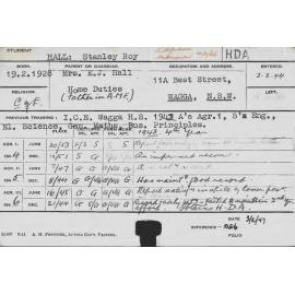 HALL, Stanley Roy (Hawkesbury Diploma of Agriculture (HDA))