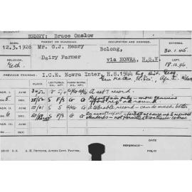HENRY, Bruce Onslow (Course Not Identified)