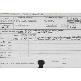 HOLMES, Leslie Greville (Course Not Identified)