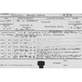 HOSEGOOD, George Andrew (Hawkesbury Diploma of Agriculture (HDA))