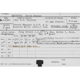 HOUSTON, David Fowler (Course Not Identified)