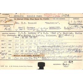 HOWARD, Donald Owen (Hawkesbury Diploma of Agriculture (HDA))