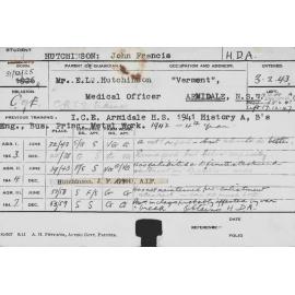 HUTCHINSON, John Francis (Hawkesbury Diploma of Agriculture (HDA))