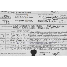 HYMAN, Stanley Bruce (Hawkesbury Diploma of Agriculture (HDA))
