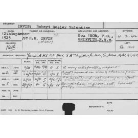 IRVIN, Robert Wesley Valentine (Hawkesbury Diploma of Agriculture (HDA))