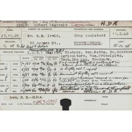 IRWIN, Robert Reginald (Hawkesbury Diploma of Agriculture (HDA))