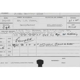 JAMES, Geoffrey Allan (Course Not Identified)