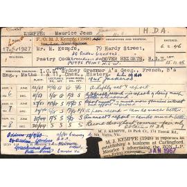 KEMPFE, Maurice Jean (Hawkesbury Diploma of Agriculture (HDA))