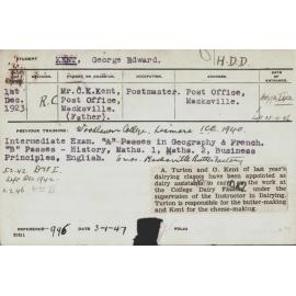 KENT, George Edward (Hawkesbury Diploma in Dairy (HDD))