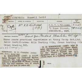 KIRKWOOD, Russell David (Dairying)