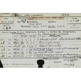 LINDSAY, John Lawrence (Hawkesbury Diploma of Agriculture (HDA))