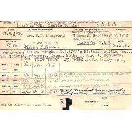LONGWORTH, Leslie Douglas (Hawkesbury Diploma of Agriculture (HDA))