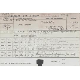 LAMBLE, Philip Edgar (Hawkesbury Diploma of Agriculture (HDA))