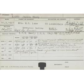 LANE, Philip Thorp (Course Not Identified)