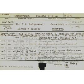 LEDGERWOOD, Percival William (Hawkesbury Diploma of Agriculture (HDA))