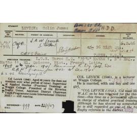 LEVICK, Colin James (Hawkesbury Diploma in Dairy (HDD))