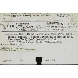 LIEBELT, Murray Amyas William (Hawkesbury Diploma in Dairy (HDD))