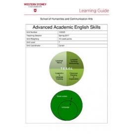 Learning Guide - Advanced Academic English Skills (102325) - Spring 2017