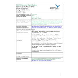 Learning Guide - Advanced Digital Systems (300174) - Autumn 2010