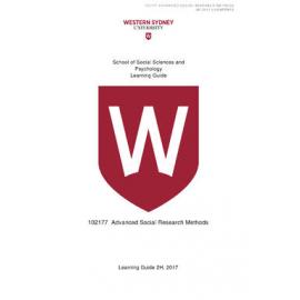 Learning Guide - Advanced Social Research Methods (102177) - 2H 2017