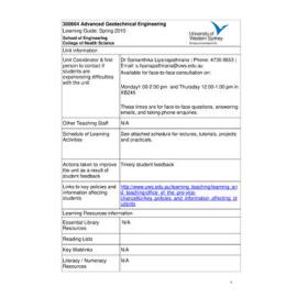Learning Guide - Advanced Geotechnical Engineering (300604) - Spring 2010
