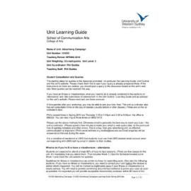 Learning Guide - Advertising Campaign (101035) - Spring 2010
