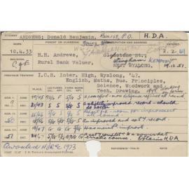 ANDREWS, Donald Benjamin (Hawkesbury Diploma of Agriculture (HDA))