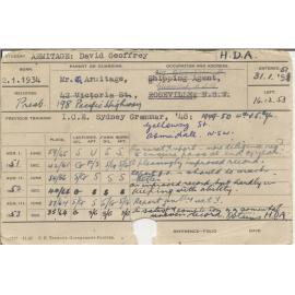 ARMITAGE, David Geoffrey (Hawkesbury Diploma of Agriculture (HDA))