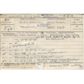 ARMSTRONG, Philip Noble (Hawkesbury Diploma of Agriculture (HDA))