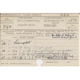 ARMSTRONG, Thomas Harston (Hawkesbury Diploma of Agriculture (HDA))