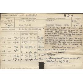 BARLOW, Ian Sinclair (Hawkesbury Diploma of Agriculture (HDA))