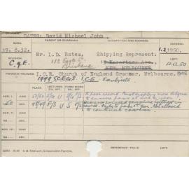 BATES, David Michael John (Hawkesbury Diploma of Agriculture (HDA))